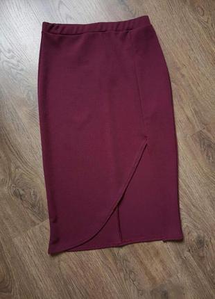 Новая красивая юбка карандаш миди с разрезом размер с-м