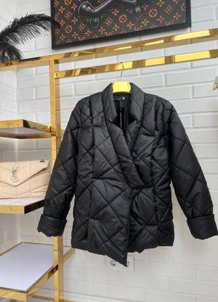 Стильная куртка, р.уни 48-50, плащевка лаке и силикон 150, черный7 фото