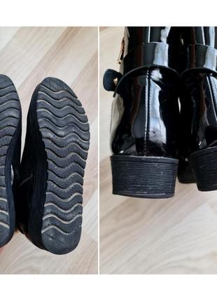 Жіночі черевики без каблука черевики на танкетці класичні чорні черевики жіночі замшеві черевики демісезонні на платформі5 фото
