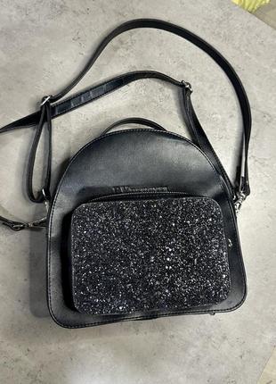 Сумка рюкзак с эко кожи pv designer чёрная2 фото