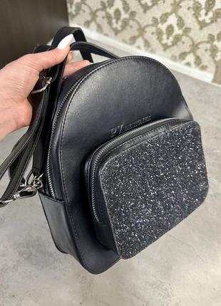 Сумка рюкзак с эко кожи pv designer чёрная5 фото