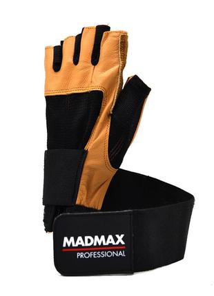 Рукавички для фітнесу та важкої атлетики madmax mfg-269 professional brown s2 фото