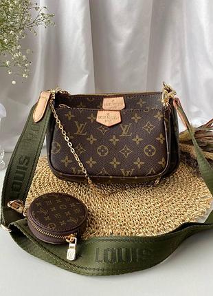Женская сумочка louis vuitton, через плечо коричневая сумка женская кожаная