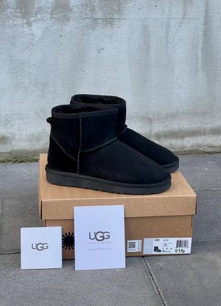 Зимние мужские угги ugg classic black (мех) 40-41-42-43