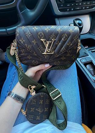 Женская сумочка коричневая  louis vuitton,кожаная сумка луи витон