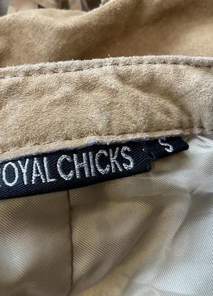 Короткая замшевая курточка с бахромой/xs- s/ brend royal chicks4 фото