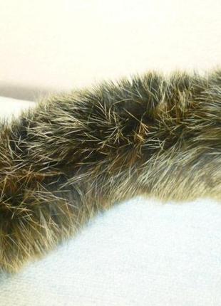 Натуральная опушка на капюшон из кролика, молния 65 см3 фото