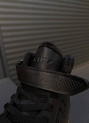 Зимние кроссовки nike air force gore-tex brown black ( мех )9 фото