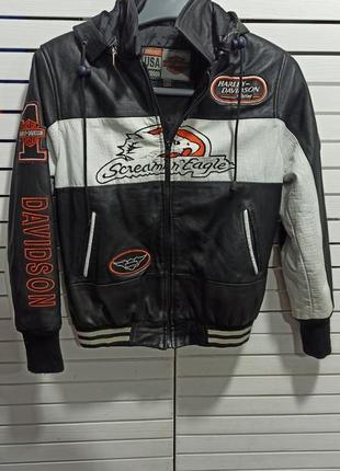 Куртка кожаная подростковая harley davidson