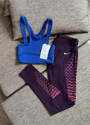 Новий топ zara, легінси nike в ідеальному стані