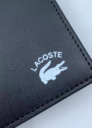 Мужской кошелек lacoste черный портмоне на подарок6 фото