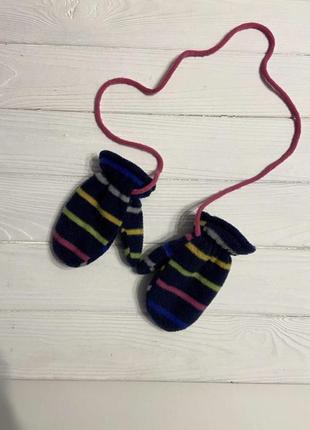 Флісові теплі рукавички на мотузці topomini розмір 3-4 роки