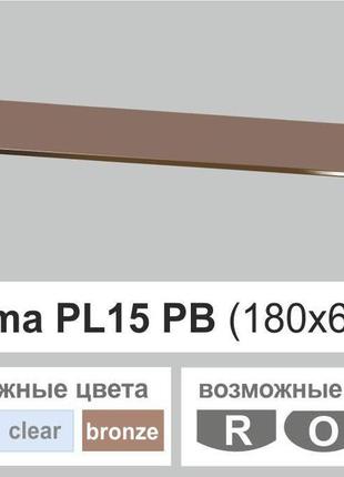 Скляна поличка настінна навісна універсальна прямокутна commus pl15 pb (180х600х6мм)