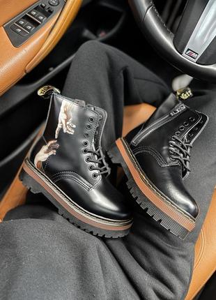 Чоботи dr martens jadon black brown сreation of adam2 фото