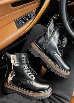 Чоботи dr martens jadon black brown сreation of adam7 фото