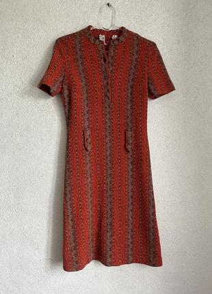 Теплое плотное шерстяное яркое винтажное платье tricosa1 фото