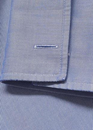 Качественная рубашка голубая светло-синяя под запонки non iron slim fit 16 35 419 фото
