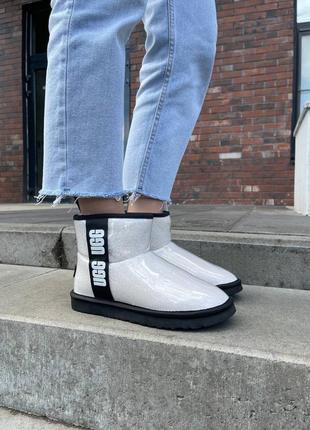 Зимние угги ugg classic clear mini white