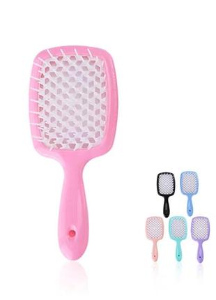 Hollow comb superbrush plus pink гребінець