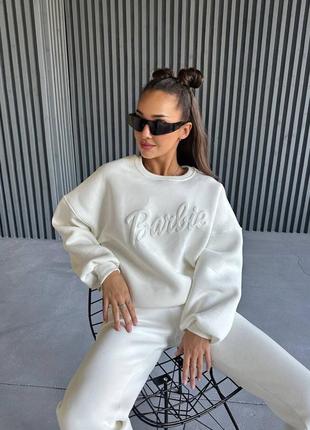 Костюм barbie белый розовый серый графит супер качество