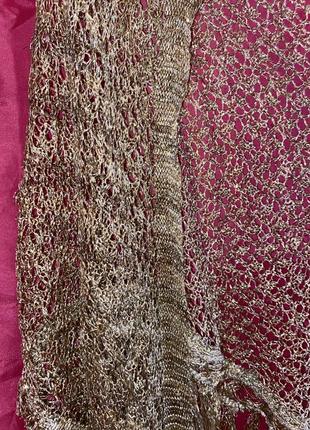 Платок платок шарф косынка люрекс винтаж золотая