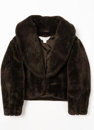 Cartoon fur teddy cropped jacket женская эко шуба