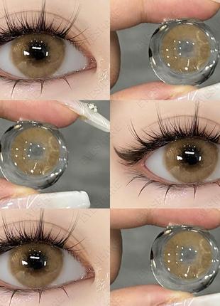 Кольорові контактні лінзи натуральні світло-карі, polar lights brown, бeз діоптрій