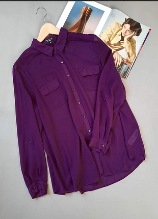 Женская шифоновая блуза рубашка классический стиль большой размер №301