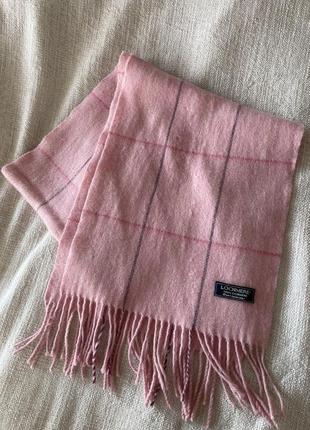 Кашеміровий рожевий шарф в клітинку lochmere