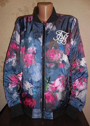 Двухстороняя куртка *reversible bomber* холодное деми, внутри синтепон, р. s (44)