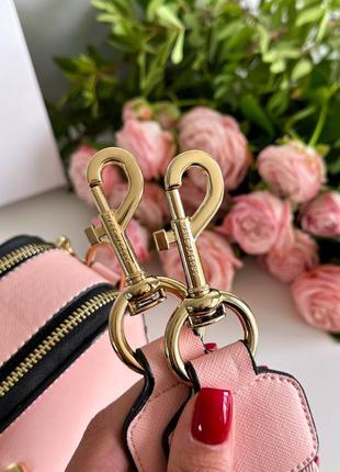 Женская сумка кросс боди розовая пудра бренда marc jacobs   люкс коробка6 фото
