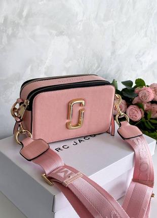 Женская сумка кросс боди розовая пудра бренда marc jacobs   люкс коробка5 фото