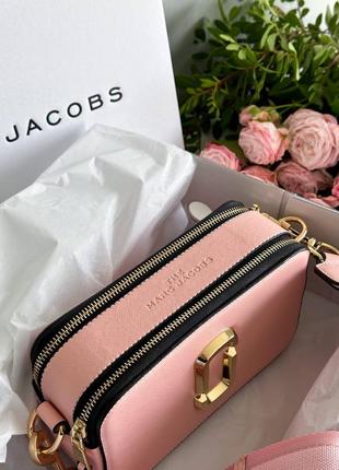 Женская сумка кросс боди розовая пудра бренда marc jacobs   люкс коробка4 фото