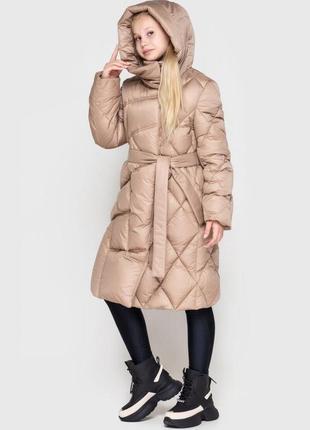 Зимняя куртка, пальто для девочки эйлин / светло-бежевый