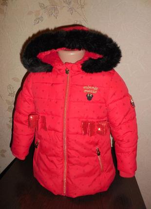 Куртка *disney* с minni, зима, 3-4 года ( 98-104 см)2 фото