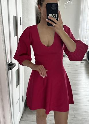 Малинова сукня zara