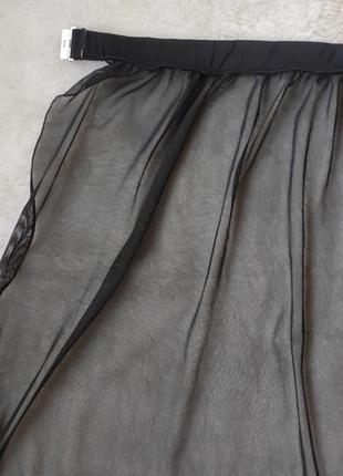 Черная длинная юбка пляжная парео юбка макси сетка на высокий рост разрезом спереди в пол секси проз10 фото