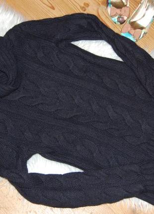 Удлиненный свободный шерстяной свитер в косы/джемпер/свитер оверсайз премиум бренда patrizia pe4 фото