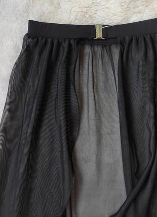 Черная длинная юбка пляжная парео юбка макси сетка на высокий рост разрезом спереди в пол секси проз7 фото