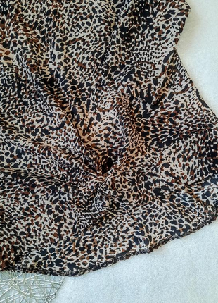Стильна блуза леопардовий принт довгий рукав  №3052 фото