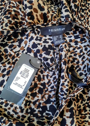 Стильна блуза леопардовий принт довгий рукав  №3055 фото