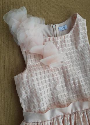 Праздничное розовое платье на 6-7 лет с пышной юбкой2 фото