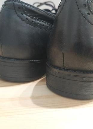 Чорні шкіряні броги vagabond, туфлі черевики на шнурках дербі4 фото