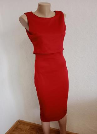 Красное длинное вечернее платье2 фото