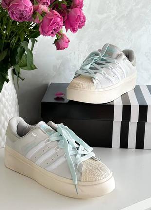 Кроссовки adidas superstar bonega beige blue7 фото