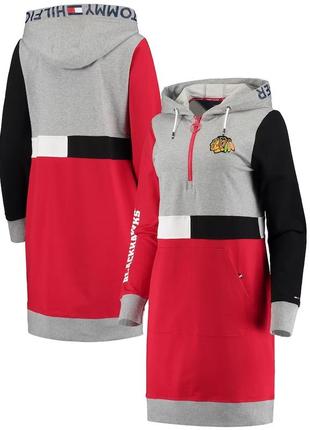 Женское платье women's chicago blackhawks tommy hilfiger gray/red sneaker dress