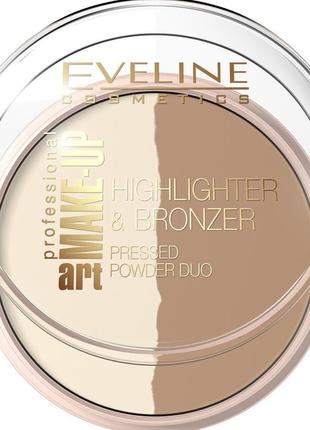 Компактная пудра eveline art professional make-up №57 glam dark 12 г