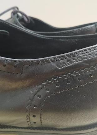 Чорні шкіряні броги vagabond, туфлі черевики на шнурках дербі6 фото