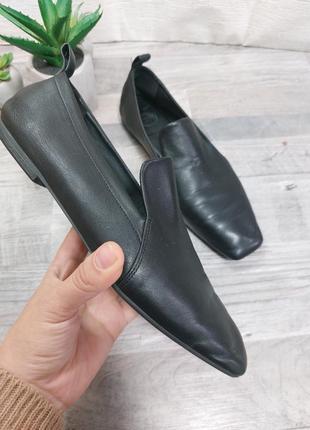 Туфли лоферы massimo dutti черные кожа очень качественная1 фото