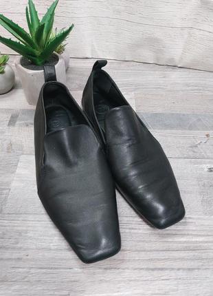 Туфли лоферы massimo dutti черные кожа очень качественная2 фото